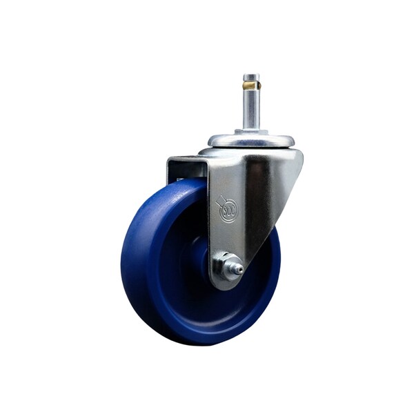 4'' Solid Polyurethane Wheel Swivel 7/16'' Grip Ring Stem Caster